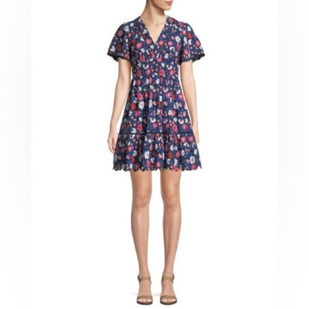 Kate Spade New York daisy eyelet short-sleeve mini dress size 2